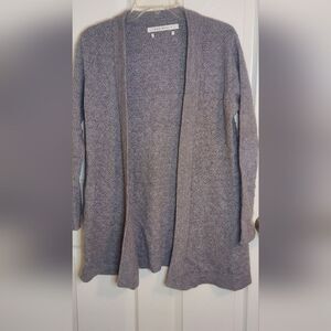 Max Studio M Gray 100% CASHMERE Lngslv Knitted Women's Open Cardigan Sweater